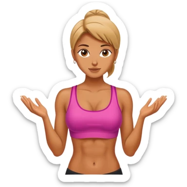 woman with abs sticker