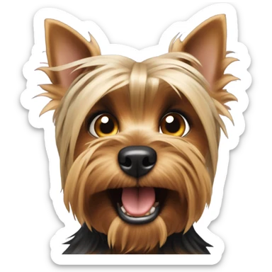 Yorkie showing its teeth growling sticker