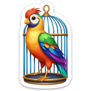  bird in cage sticker