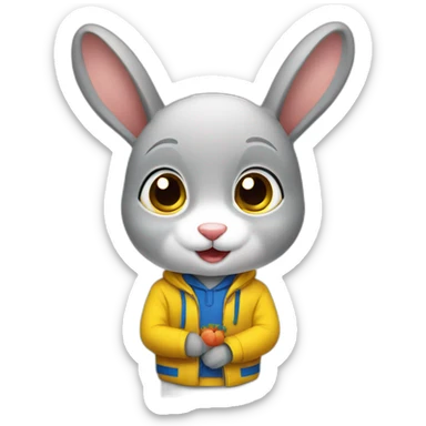 Ukrainian rabbit student sticker