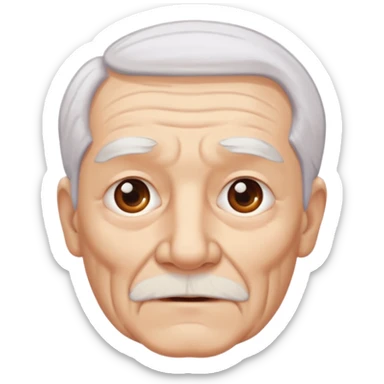old man white neutral face without moustache and beard with hair sticker