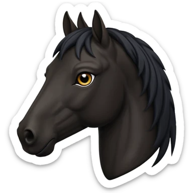 Black horse face sticker