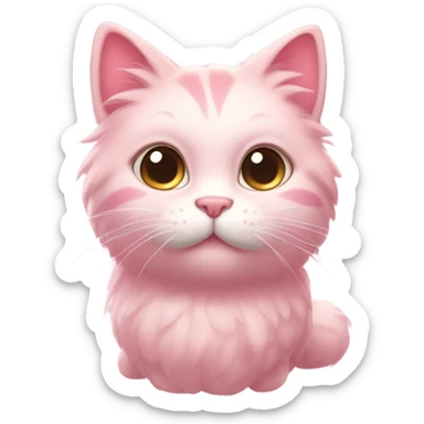 pink blushing cat sticker