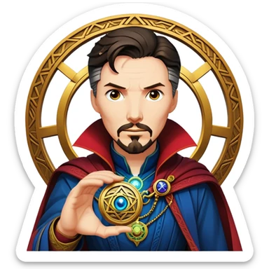 Doctor Strange with Eye of Agamotto amulet sticker