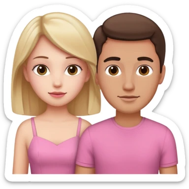 A girlie girl using a pink dress with her masculine girlfriend  sticker