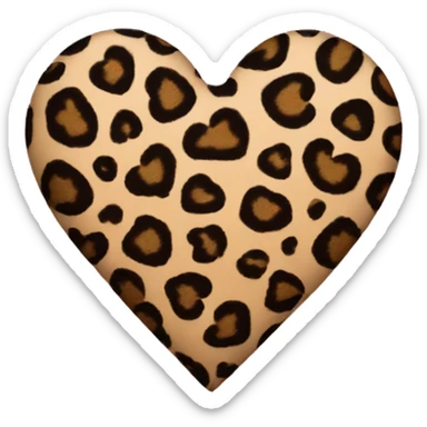 heart in leopard print  sticker