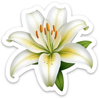 beautiful lily flower with white petals sticker