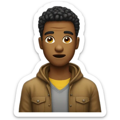 Young Man pissed Off ans funny sticker