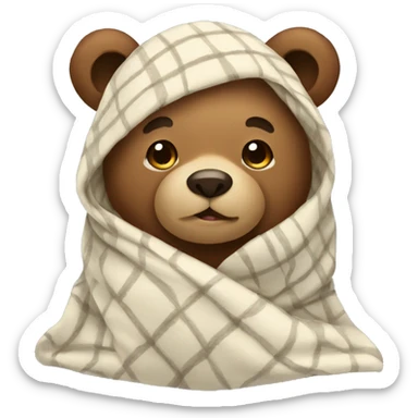 Bear with blanket  sticker