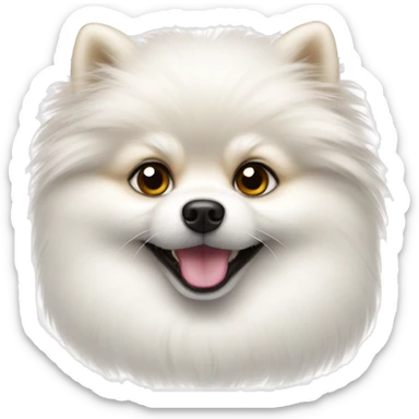 White cute Pomeranian  sticker