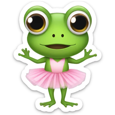 Cute frog wearing a pink tutu skirt sticker