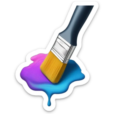 paint brush and colors sticker