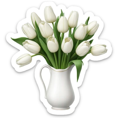 white tulip bouquet  sticker