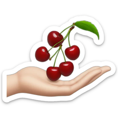 Cherries in the palms sticker
