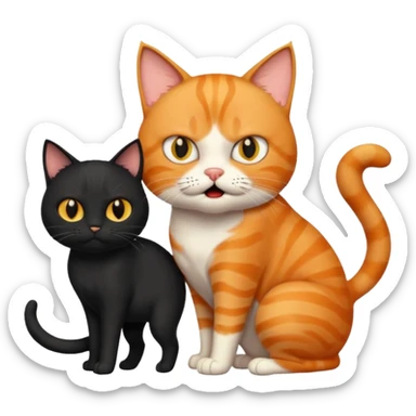 cat holding back another cat because he's going crazy because his coffee isn't ready yet and it isn't friday sticker