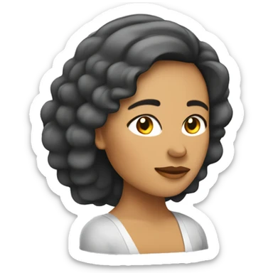 Mujer de cabello corto dormida sticker