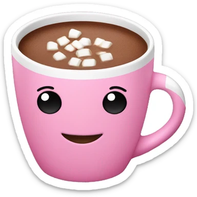 hot chocolate in pink mug sticker