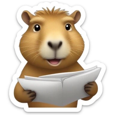 Capybara reading the news sticker