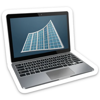 create an emoji of a laptop that has the program autocad architectural drawings on the laptops screen sticker