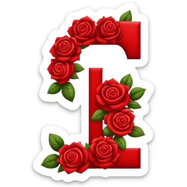 Roses alphabet letter i sticker
