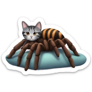 Tarantula snuggling with cat  sticker