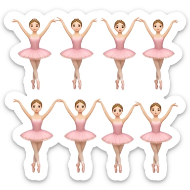 Make ballerina emojis full body in different dance positions  sticker