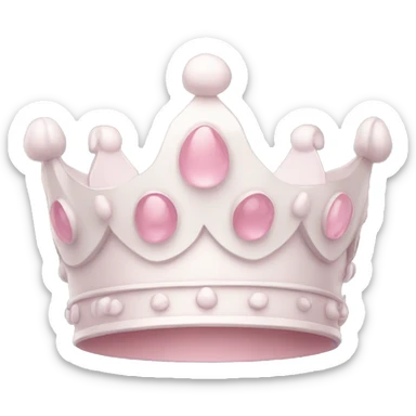 White and pastel pink crown sticker