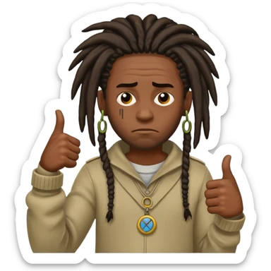 Thumbs down black skinned guys with dreads sticker