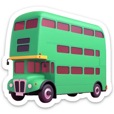green double decker bus sticker