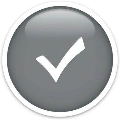 Grey circle with white checkmark in it sticker