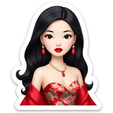glamorous asian barbie  sticker