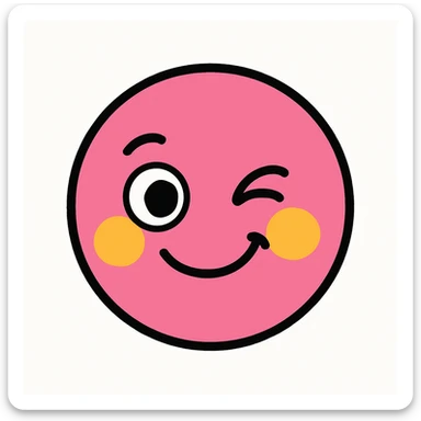 pink winking emoji sticker