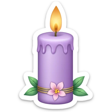 Light purple bath and body works small floral line art design candle sticker