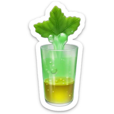 Greens spell made up of syrup glass  sticker