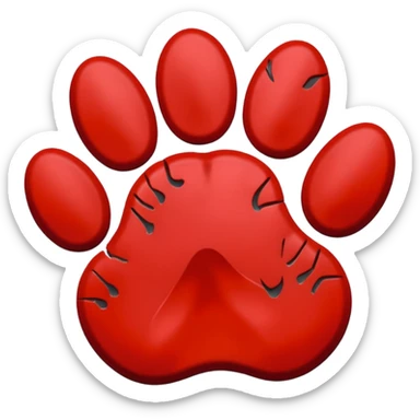 Red Wildcat paw print sticker