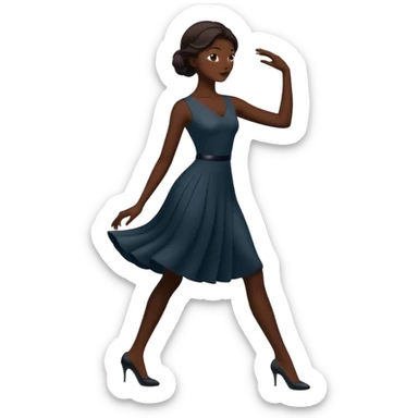 silhouette of a person in a graceful stance sticker