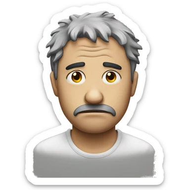 messy sad man  sticker