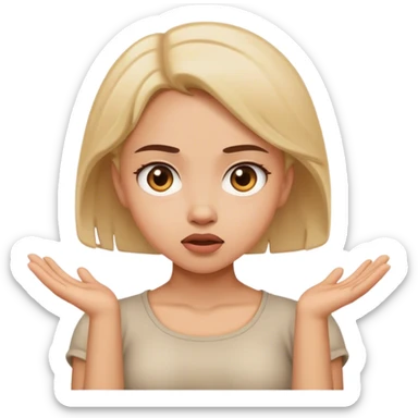 Shrugging shoulders girl   sticker