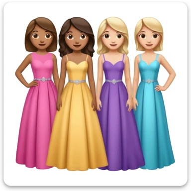 girls in a prom sticker