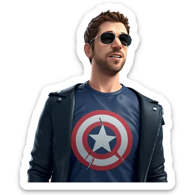 cool guy in leather jacket sticker