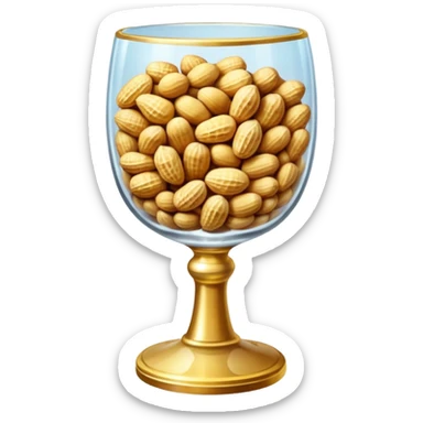 a crystal goblet filled with shelled peanuts sticker