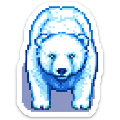 blocky and retro polar bear sticker