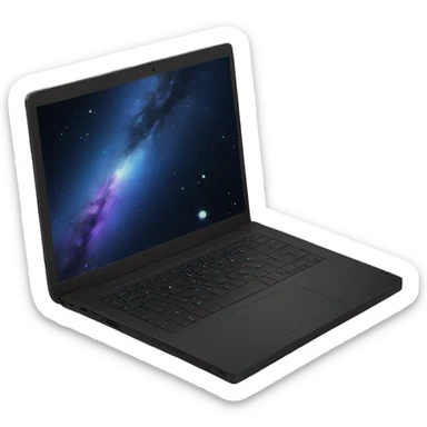 black laptop with galaxy wallpaper sticker