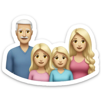 Family;blonde-grandfather, blonde-haired-pregnant-mother, blond-haired-sister sticker