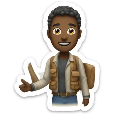 Welcoming tourist to his place to stay sticker