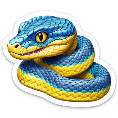 Blue cartoon pit vipef sticker