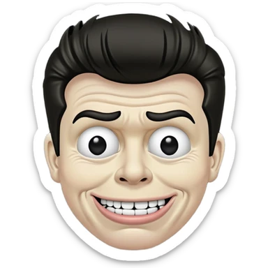 Rick Astley as suicidal trollface and the background is just pitch black sticker
