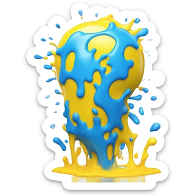 blue and yellow splash sticker