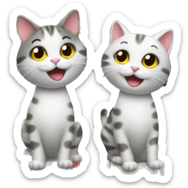 two happy cats buying a house sticker