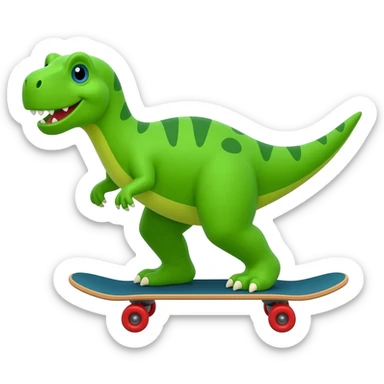 Dinosaur on a skateboard sticker